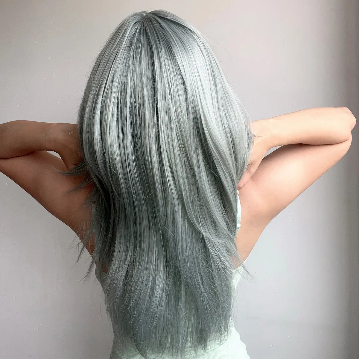 Новое слово кружево, зеленый, зеленый, натуральная точка, импортный шелк, термостойкий, гладкое химическое волокно, футура, парик, чехол.