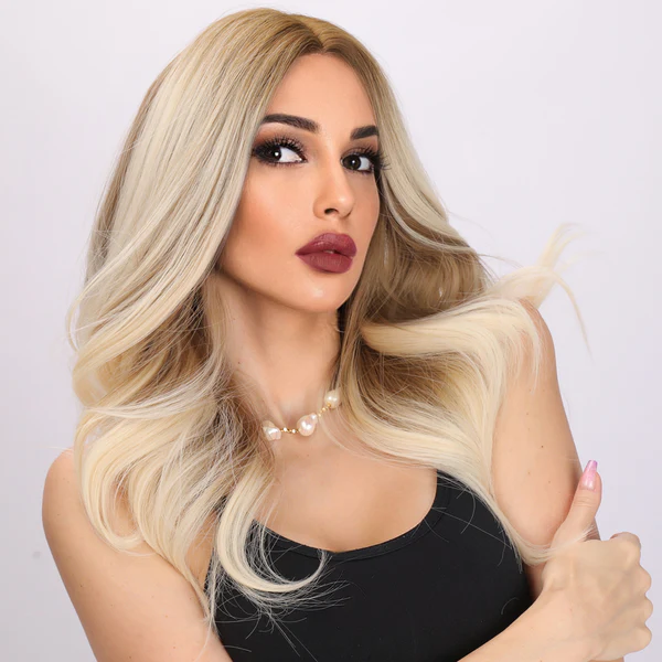 Градиентный светлый кудрявый парик