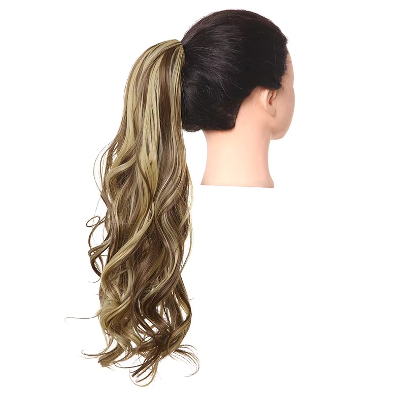 синтетический кудрявый длинный омбре невидимый мгновенный зажим для когтей хвост парик с хвостом удлиненный для кавказских женщин86H10
