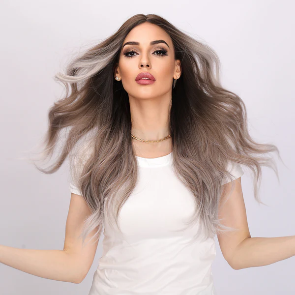 2024 американский склад популярный модный парик европейские и американские винно-красные прямые волосы женские парики для белых женщин