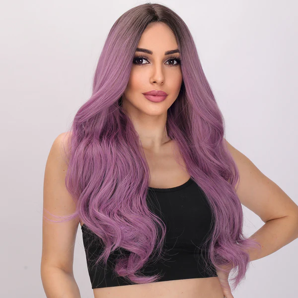 Высококачественный 26-дюймовый прямой светло-фиолетовый синтетический термостойкий Аниме парик Saint Seiya Athena Косплей