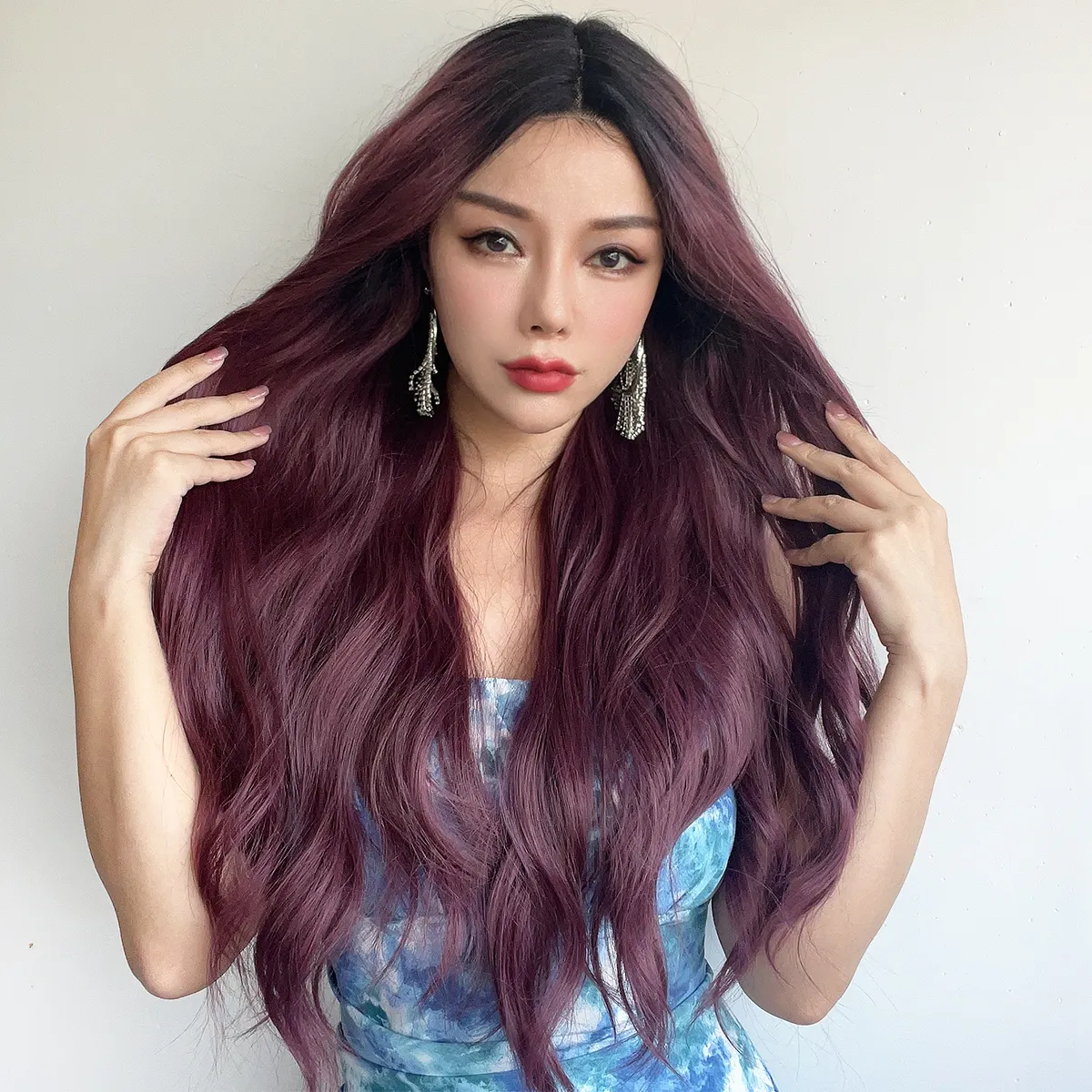 Т-образный кружевной передний парик, черная женская волна тела, глубокий завиток, синтетический кружевной передний парик, термостойкое волокно косплей, парик