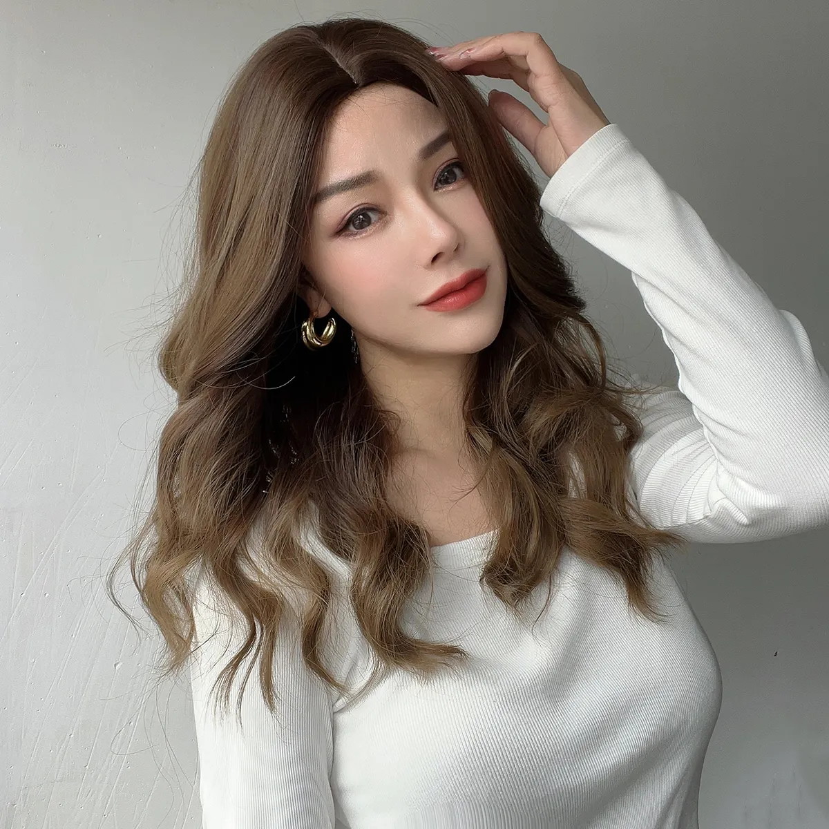 Горячая распродажа SMILCO европейские и американские модные парики коричневые градиентные волнистые кудрявые волосы женские парики