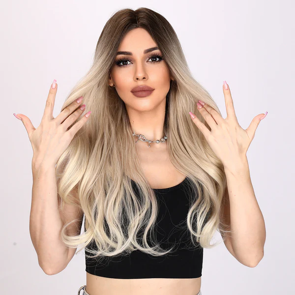 Скрученный синтетический парик волнистый Градиент коричневый блондинка синтетический парик часть парик черный женский.