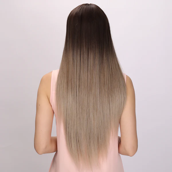 Лидер продаж, популярные модные парики в европейском и американском стиле, коричневые прямые женские парики, Шелковый парик