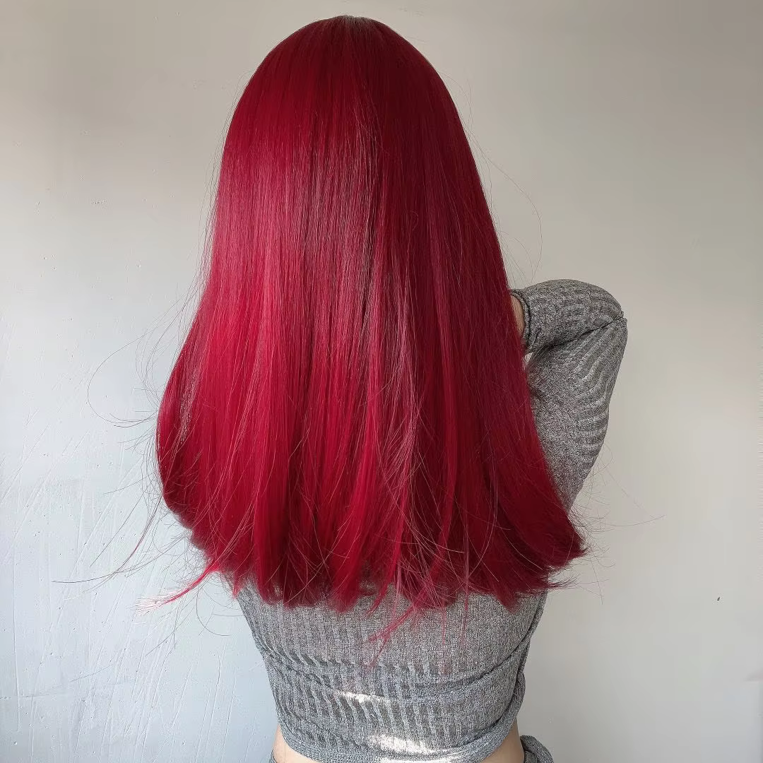 корейски, японский стиль, модные популярные парики Красный