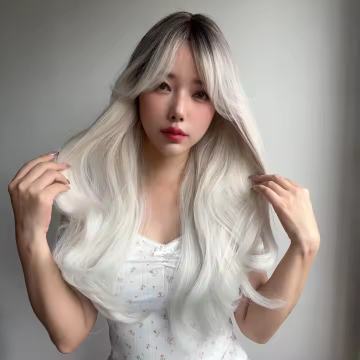 Синтетические светлые парики светлые градиентные прямые челки женские парики салонные женские парики