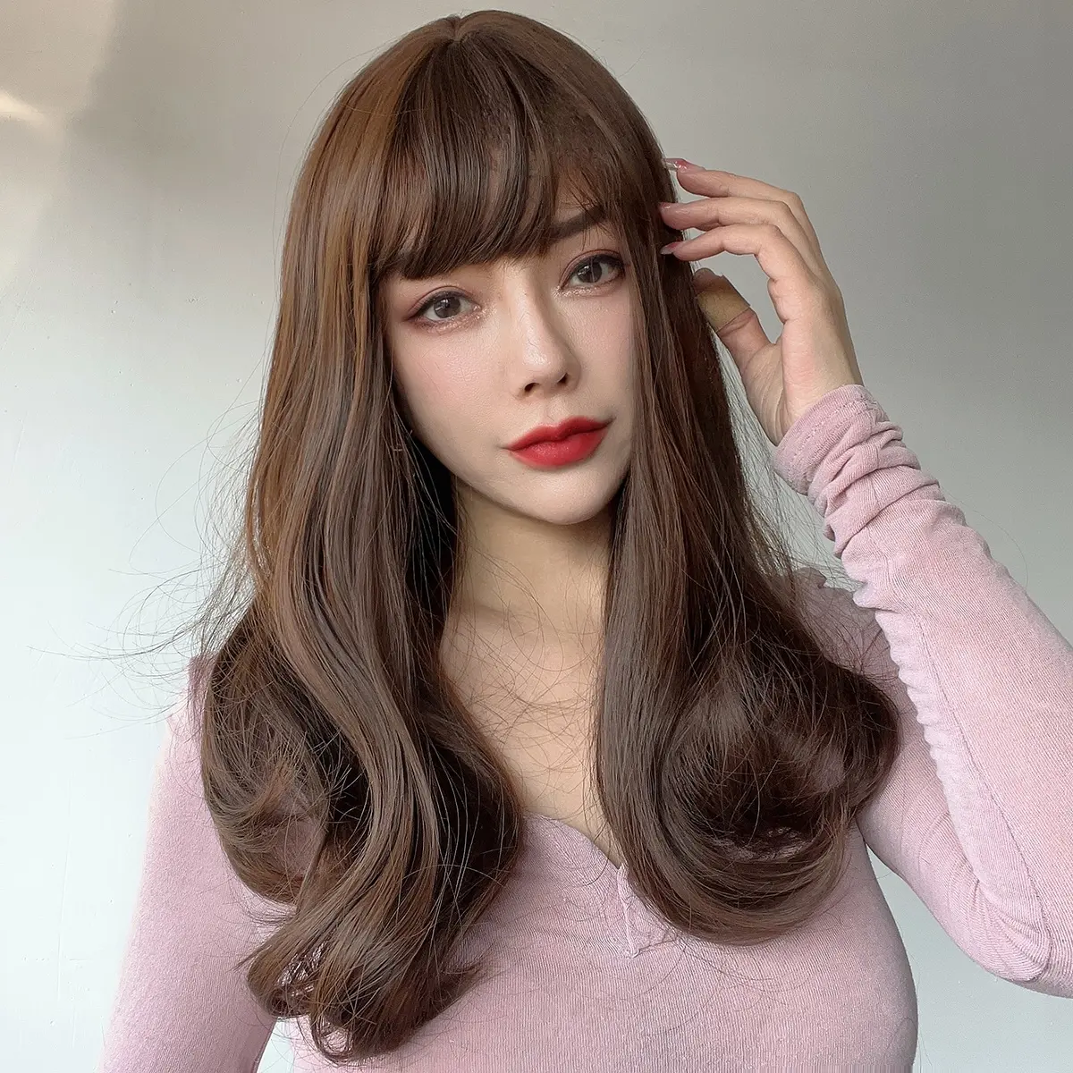 Горячая распродажа Азиатский стиль модные парики медово-коричневый кудрявые парики женский набор париков отправлен со склада в Калифорнии