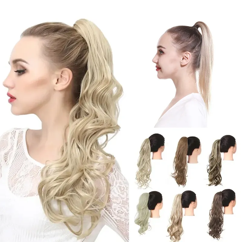 синтетический кудрявый длинный омбре невидимый мгновенный зажим для когтей хвост парик с хвостом удлиненный для кавказских женщин10T24B