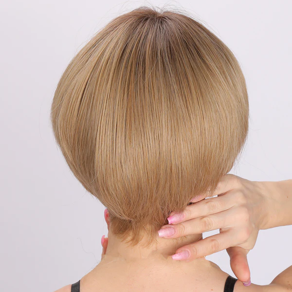 популярный модный парик женский белокурая челка синтетический парик Yiwu заводские прямые волосы в тот же день