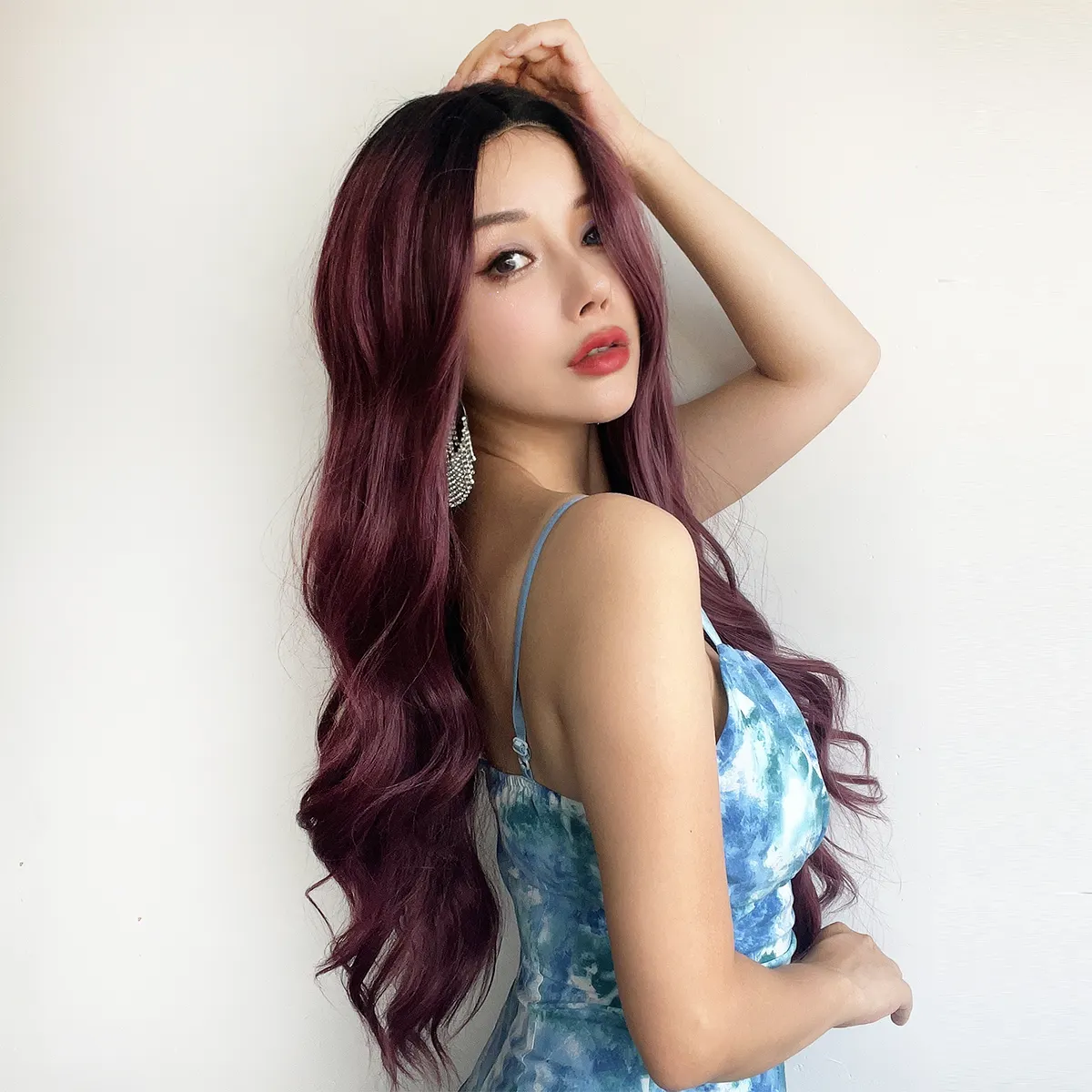 Т-образный кружевной передний парик, черная женская волна тела, глубокий завиток, синтетический кружевной передний парик, термостойкое волокно косплей, парик