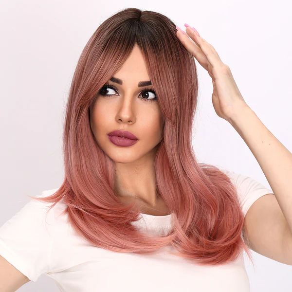 Оптовая продажа, европейские и американские модные парики, розовые вьющиеся волосы, женские парики с разрезом в центре, парик с кружевным верхом