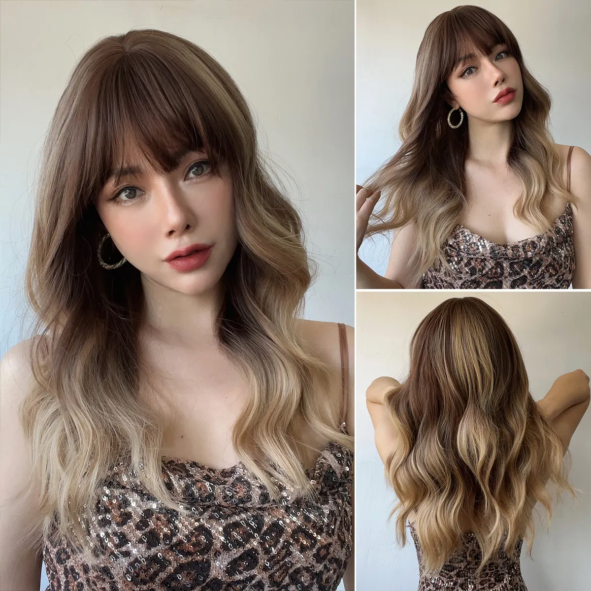 Оптовая цена тканые парики волнистые парики синтетические парики с челкой женские парики