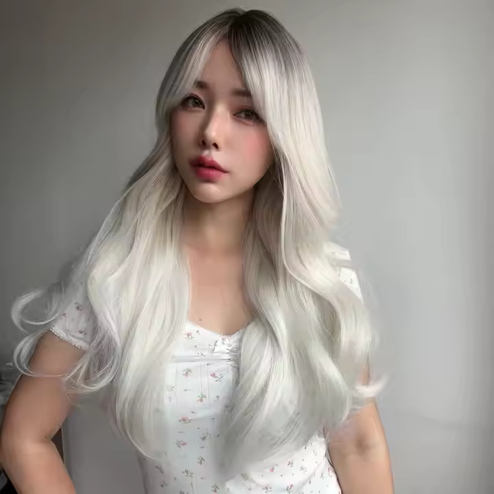 Синтетические светлые парики светлые градиентные прямые челки женские парики салонные женские парики