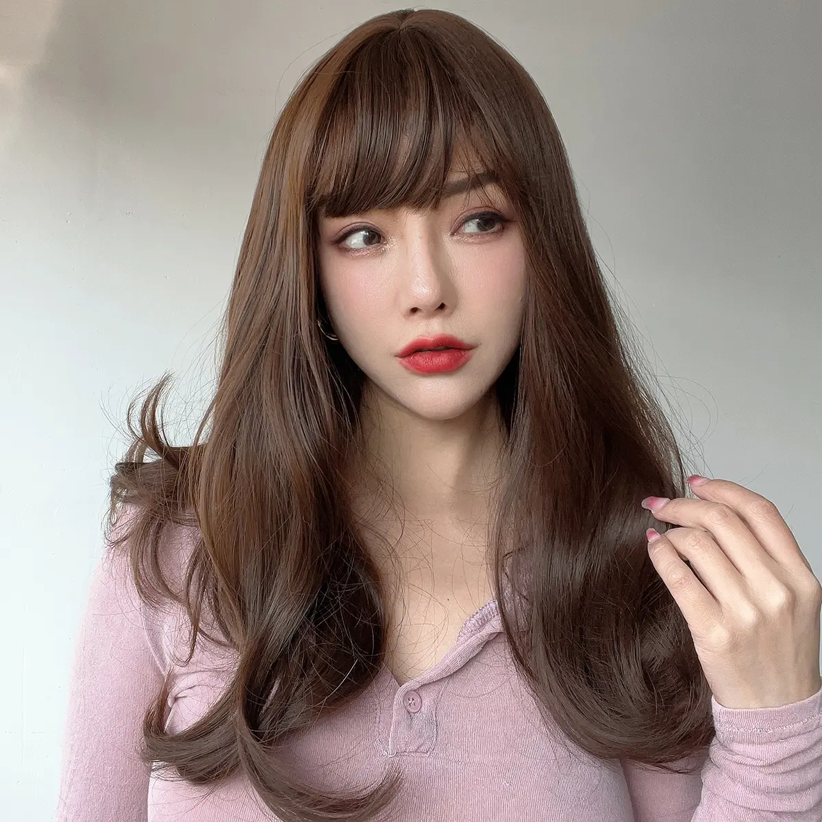 Горячая распродажа Азиатский стиль модные парики медово-коричневый кудрявые парики женский набор париков отправлен со склада в Калифорнии