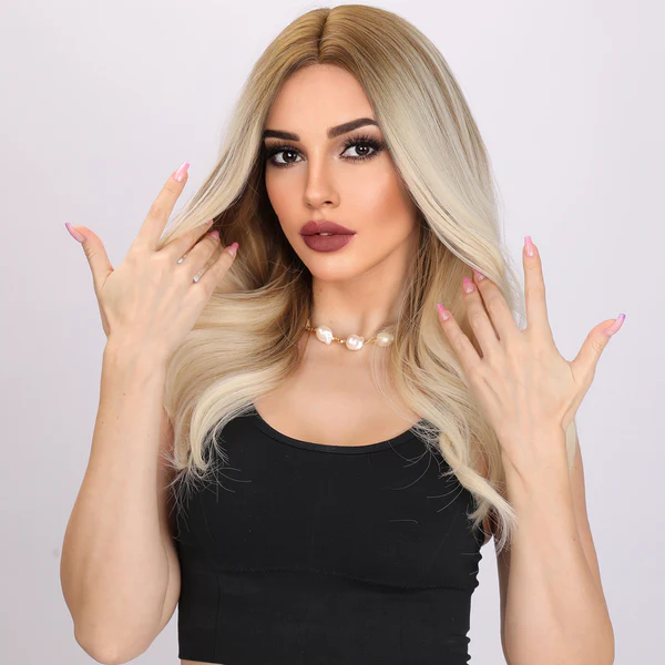 Градиентный светлый кудрявый парик