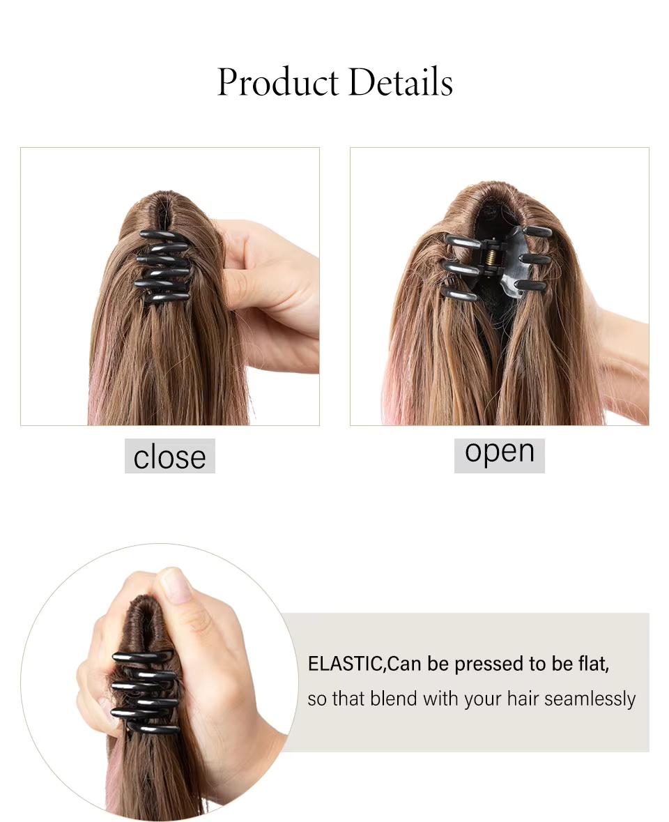 синтетический кудрявый длинный омбре невидимый мгновенный зажим для когтей хвост парик с хвостом удлиненный для кавказских женщин10T24B