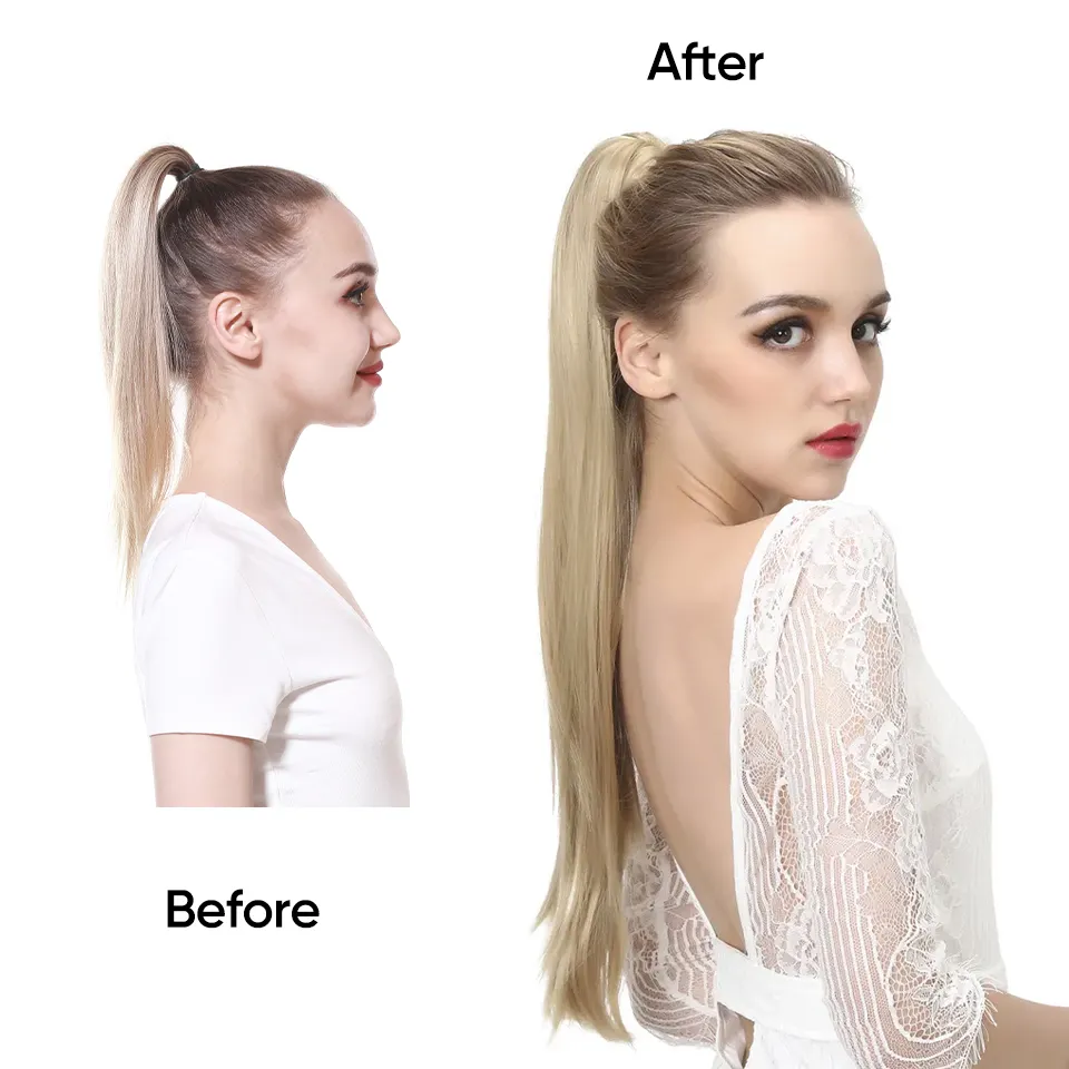 длинный хвост прямой шелковистый прямой коготь парик женский удлиненный 8#