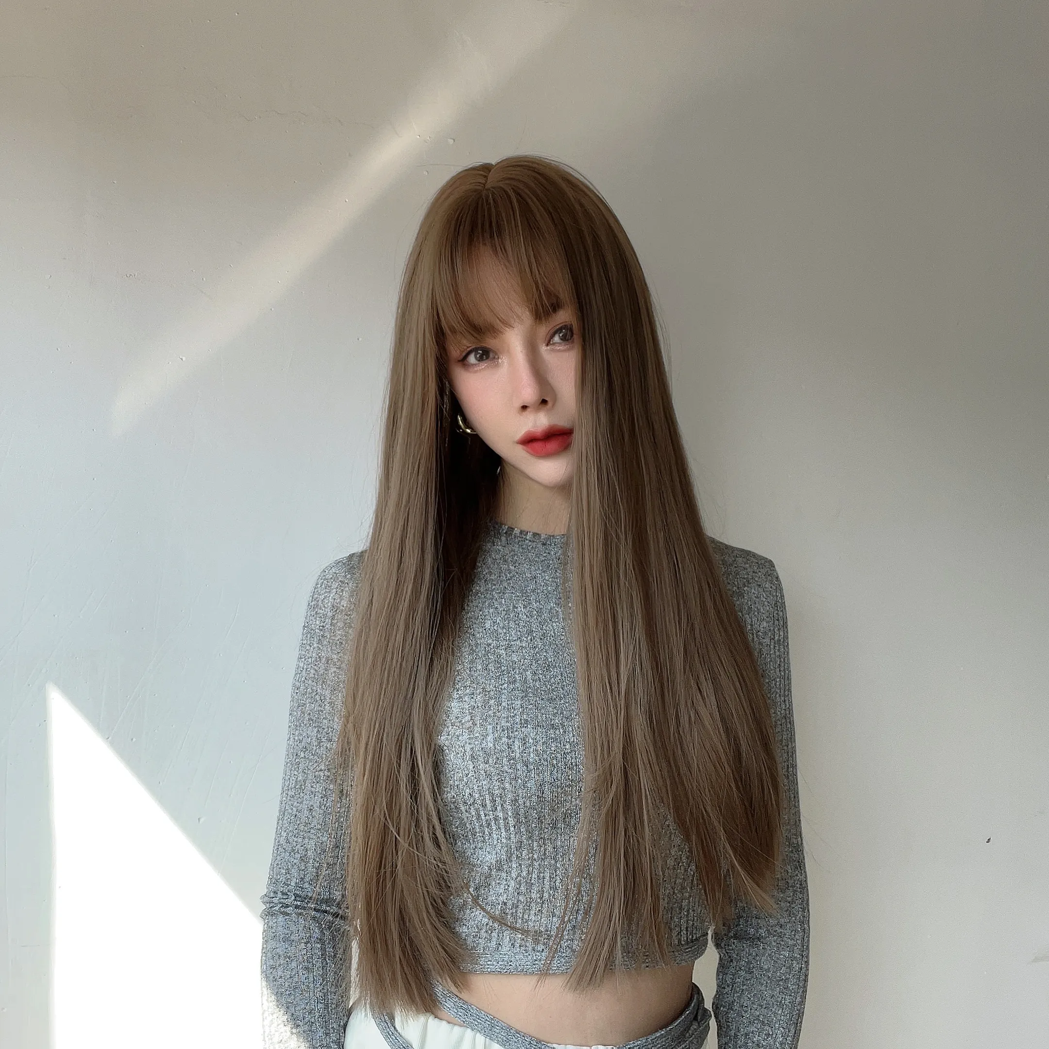 Популярные европейские и американские модные парики, длинные прямые волосы, высокотемпературный шелковый капюшон, бразильские парики