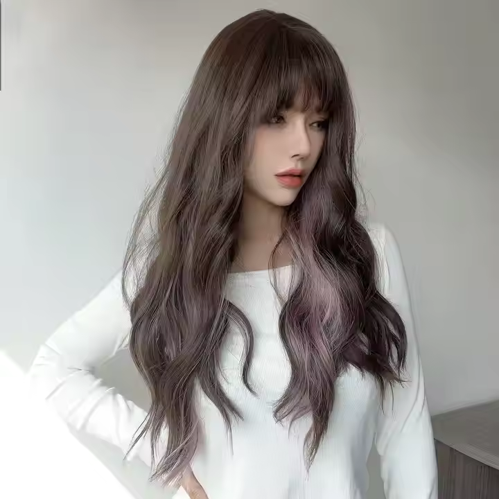 Японский и корейский темперамент черный коричневый блик окрашенные волнистые кудрявые парики глубокие волнистые парики SM7280
