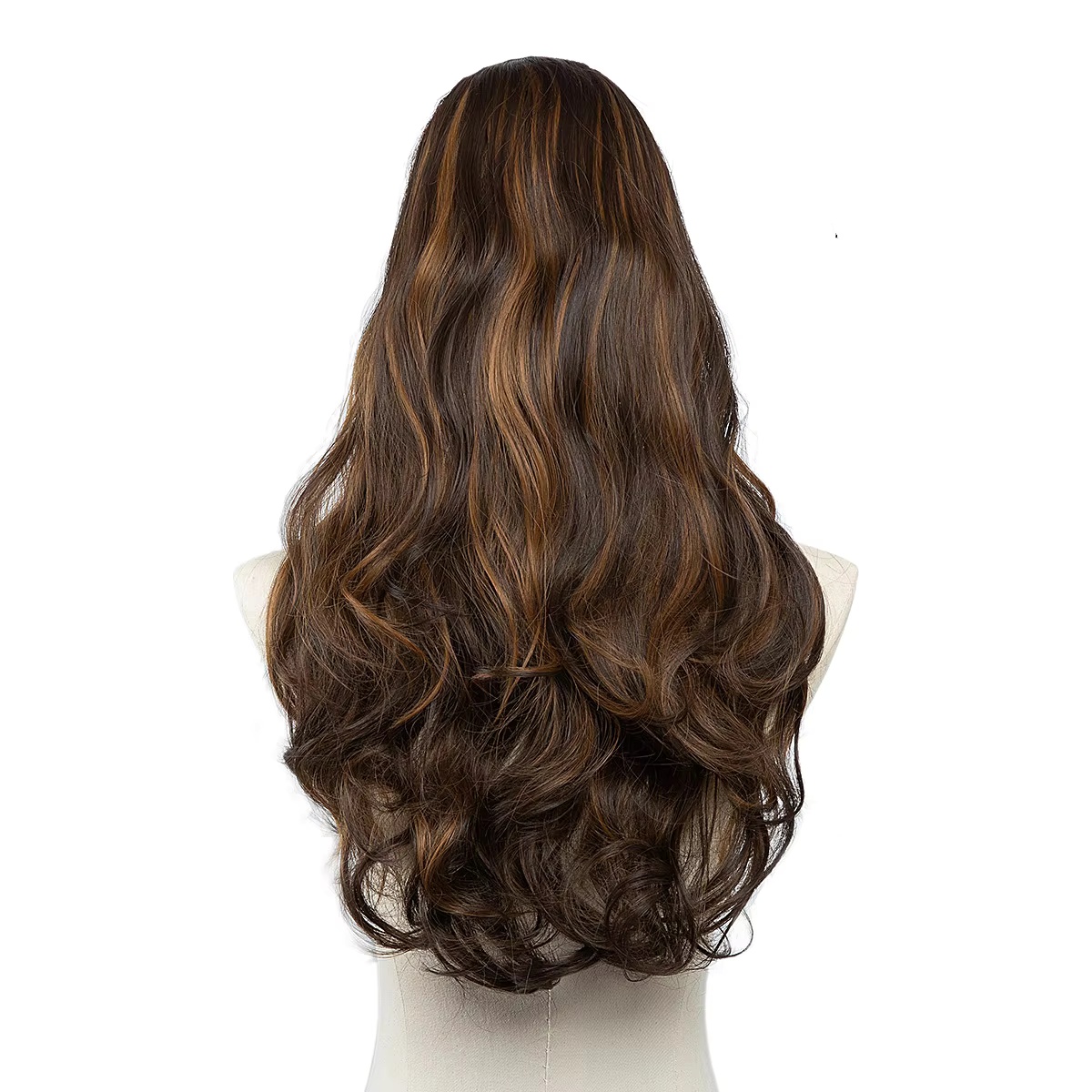 U-образная часть парик волна тела полу-U-образная форма синтетическая волна тела без клея предварительно вытягивается женская натуральная линия роста волос4ВН27
