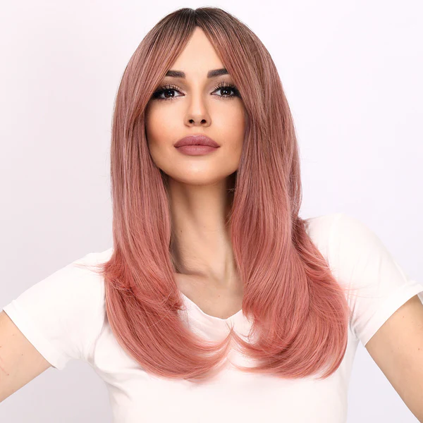 Оптовая продажа, европейские и американские модные парики, розовые вьющиеся волосы, женские парики с разрезом в центре, парик с кружевным верхом