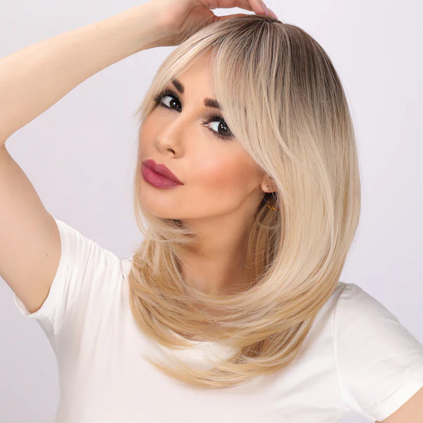 Парик длинный блонд песочный светлый золотистый