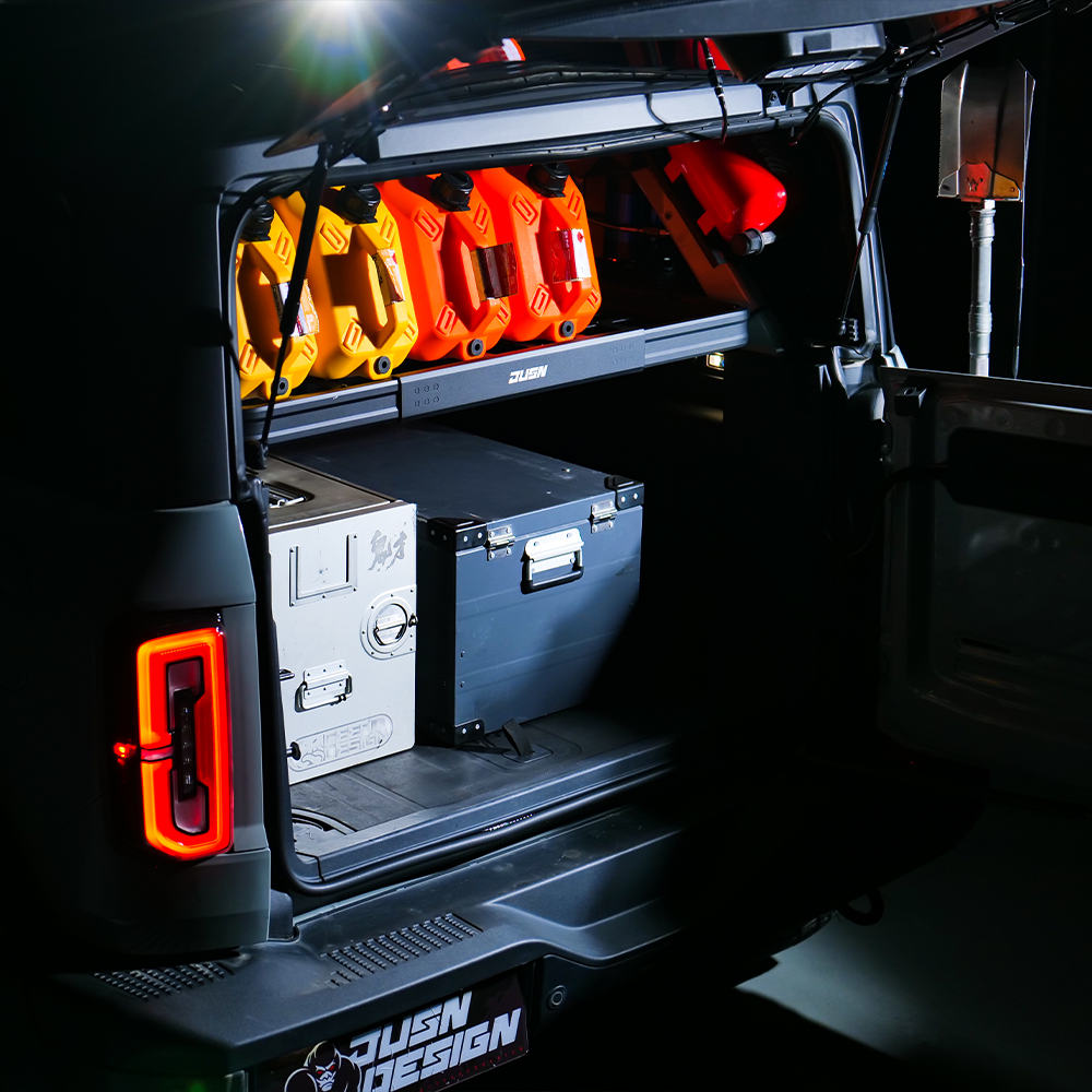 Rear Cargo Storage Basket for Ford Bronco Interior Luggage Shelf Truck Trunk Rack Tray Organizer Carrier - JUSNDESIGN