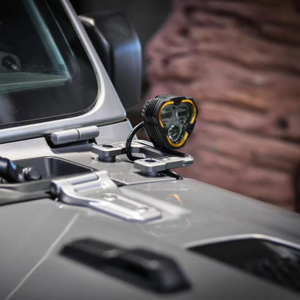 LED Ditch Spot Lights Mounting Bracket for Jeep Wrangler Gladiator JT JL Hood A Pillar Mounts Pod Auxiliary Light Bar Brackets - 1 Pair - JUSNDESIGN