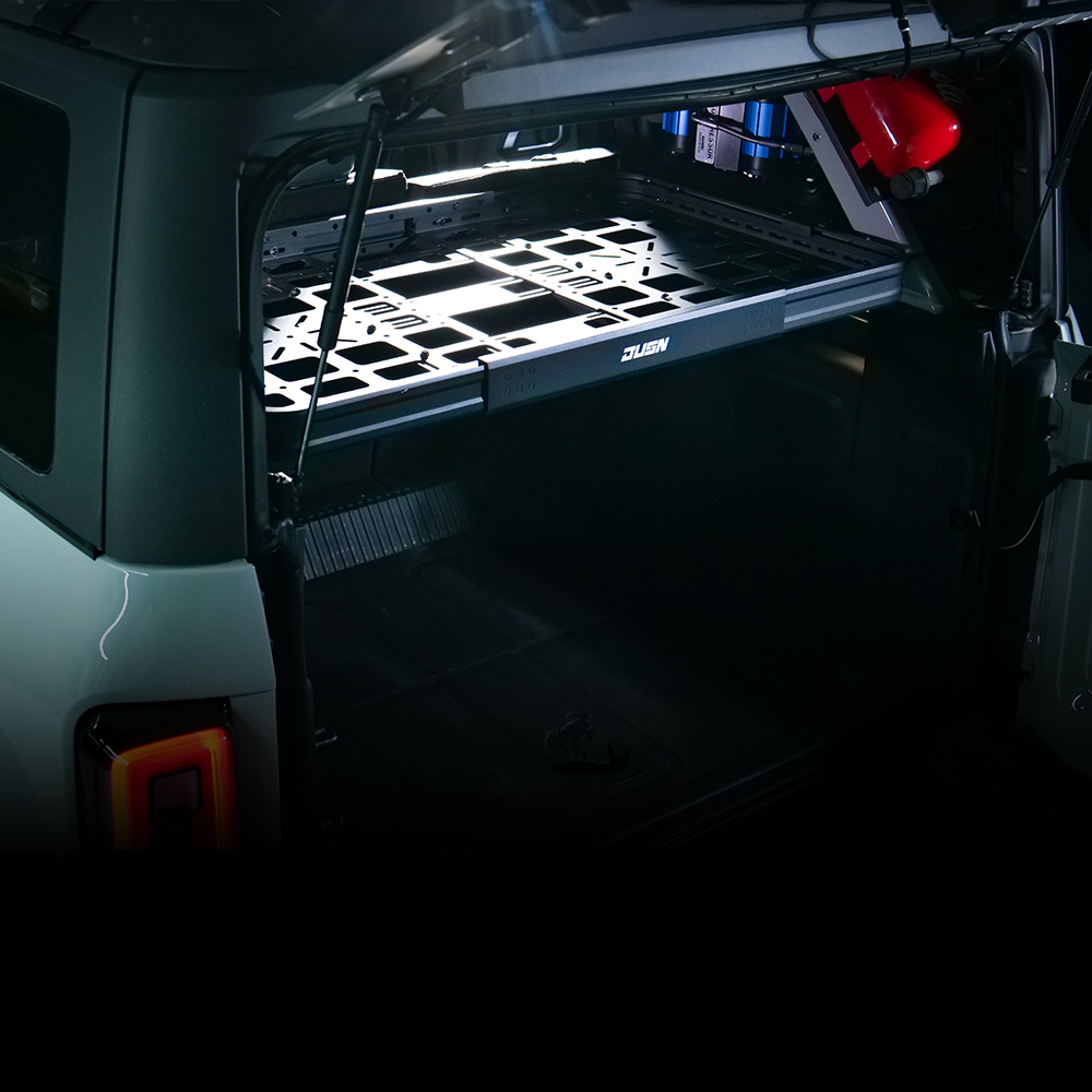 Rear Cargo Storage Basket for Ford Bronco Interior Luggage Shelf Truck Trunk Rack Tray Organizer Carrier - JUSNDESIGN