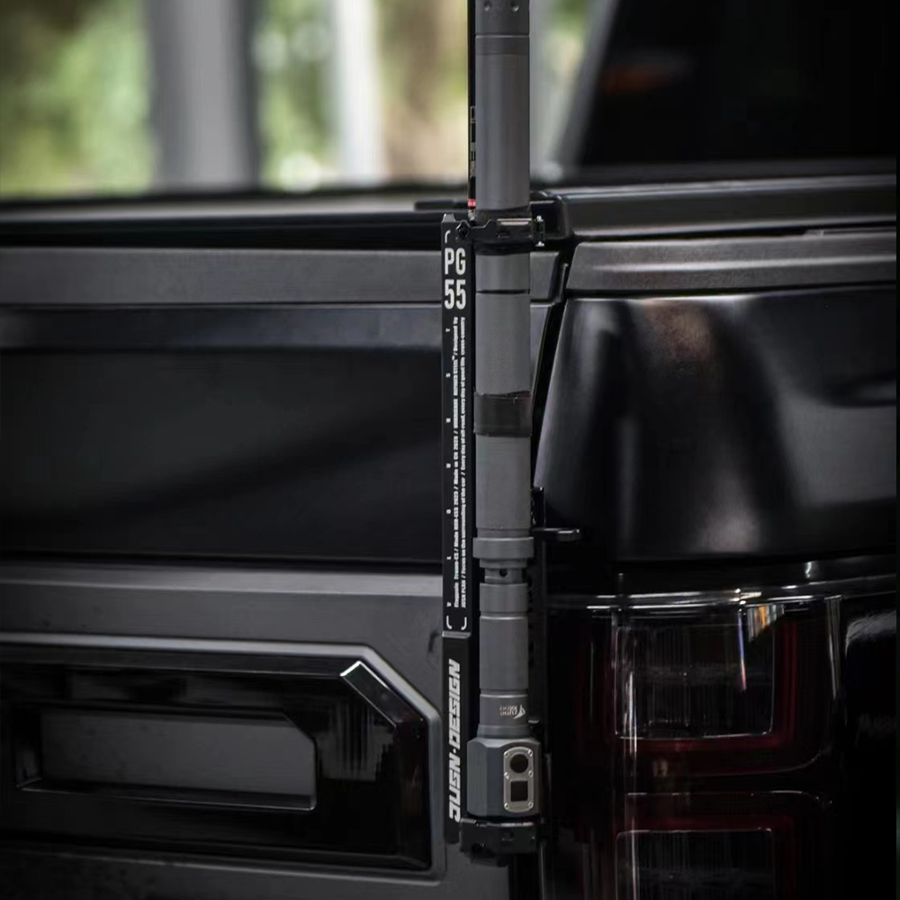 Hitch Flag Pole Holder, CB Antenna Base Mount and Shovel Holder for Jeep Wrangler JK JL - JUSNDESIGN