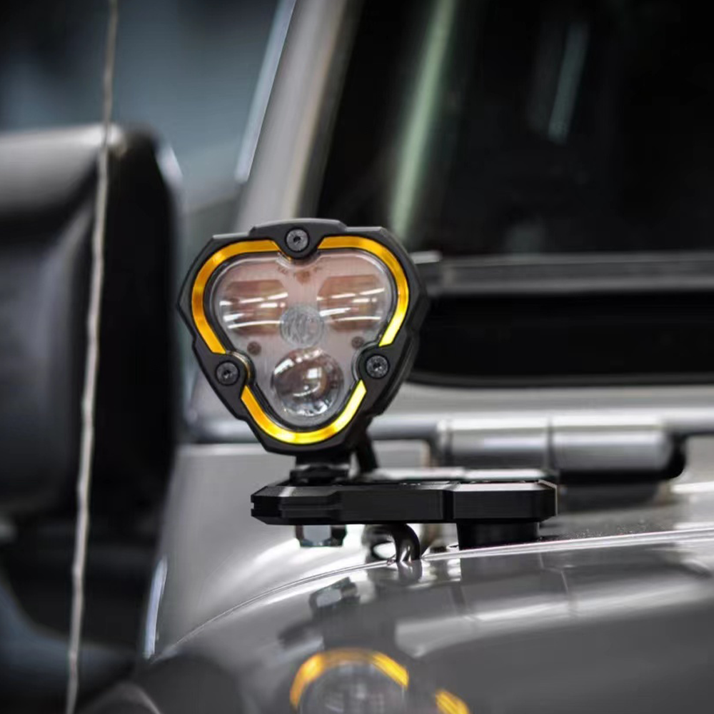 LED Ditch Spot Lights Mounting Bracket for Jeep Wrangler Gladiator JT JL Hood A Pillar Mounts Pod Auxiliary Light Bar Brackets - 1 Pair - JUSNDESIGN