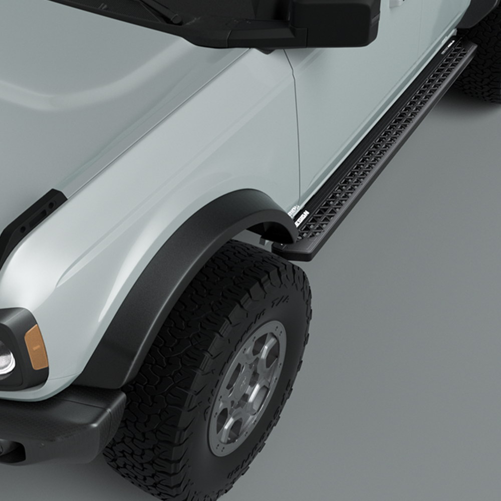 Truck Running Boards for Ford Bronco 2021 2022 2023 2024 2025 w/ w/o Rock Rails, Side Steps Bars Sliders - 1 Pair - JUSNDESIGN