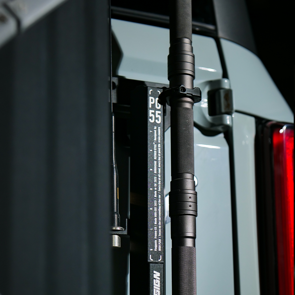 Hitch Flag Pole Holder, CB Antenna Base Mount and Shovel Holder for Jeep Wrangler JK JL - JUSNDESIGN