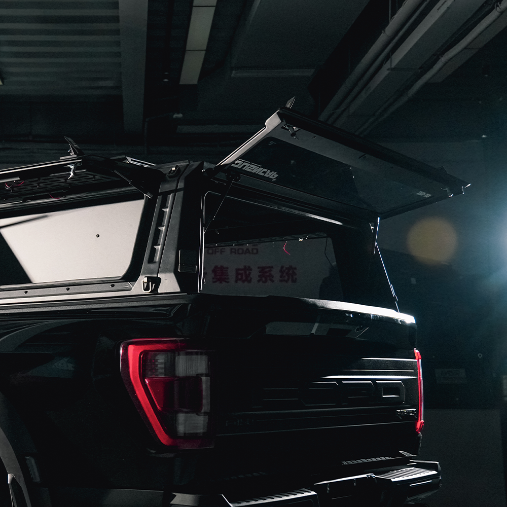 Pickup Truck Bed Canopy for Toyota Tundra Tacoma Stainless Hard Top W/ Light - JUSNDESIGN