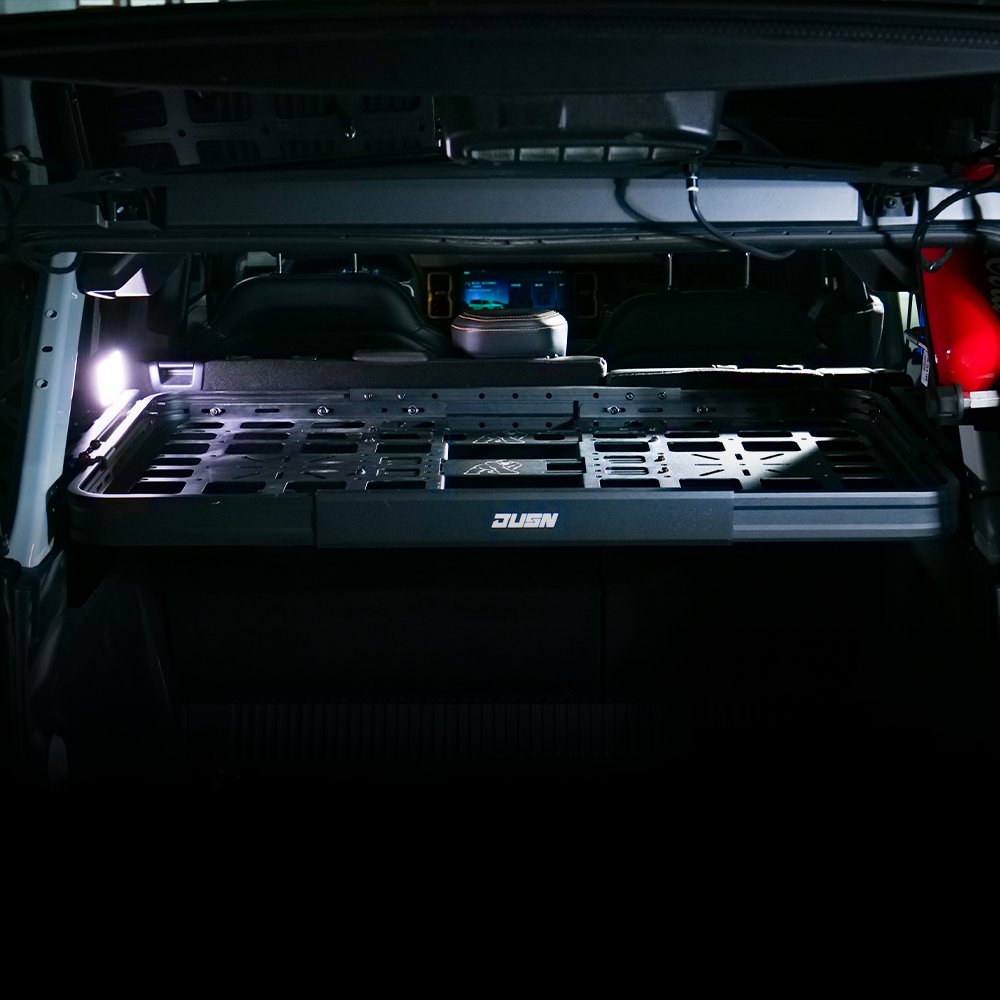 Rear Cargo Storage Basket for Ford Bronco Interior Luggage Shelf Truck Trunk Rack Tray Organizer Carrier - JUSNDESIGN