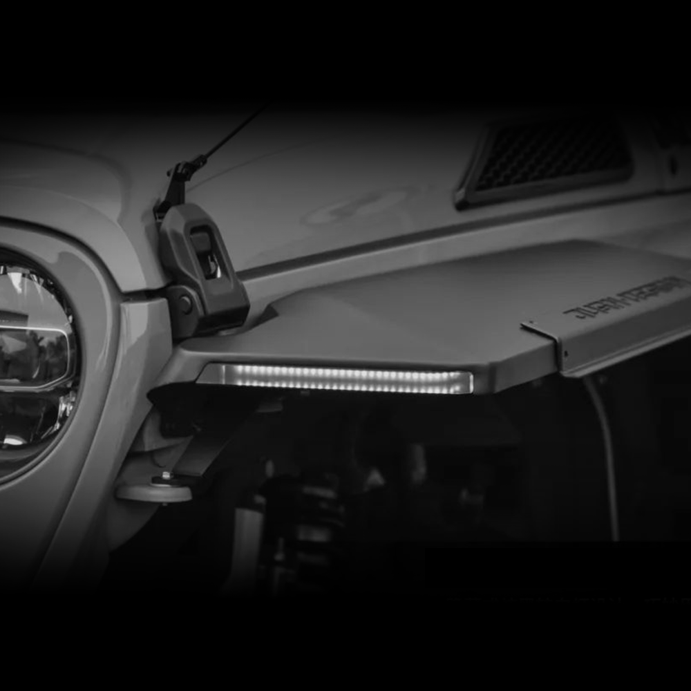 Fender Flares for Jeep Wrangler JL and JT Front Rear Trim Widened Wheel Brow Arches with Light 4 PCs - JUSNDESIGN