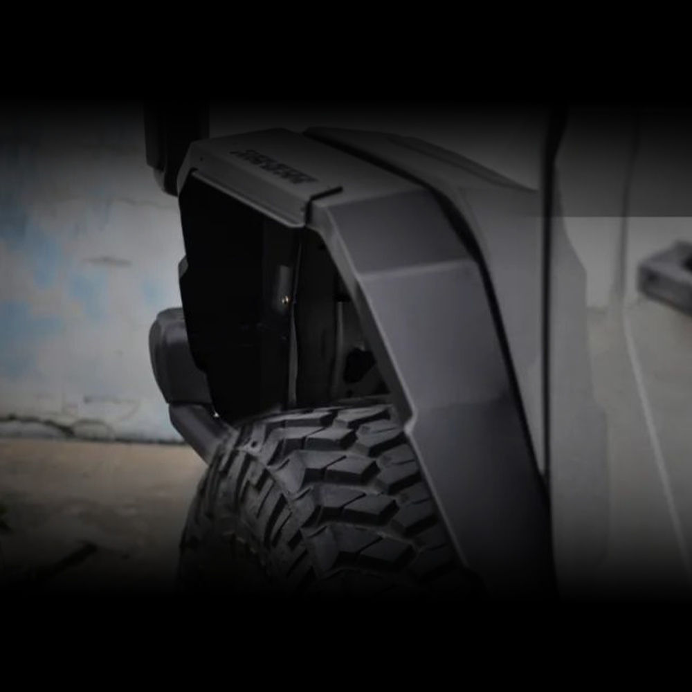 Fender Flares for Jeep Wrangler JL and JT Front Rear Trim Widened Wheel Brow Arches with Light 4 PCs - JUSNDESIGN