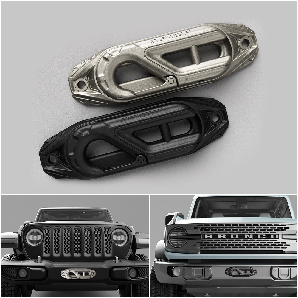 Winch Hawse Fairlead Towing Hook Set for Chevy Toyota Ford Dodge RAM Jeep GMC Nissan Mazda Accessories Rollers Guide Synthetic Rope Cable - Steelless 1 PCS - JUSNDESIGN