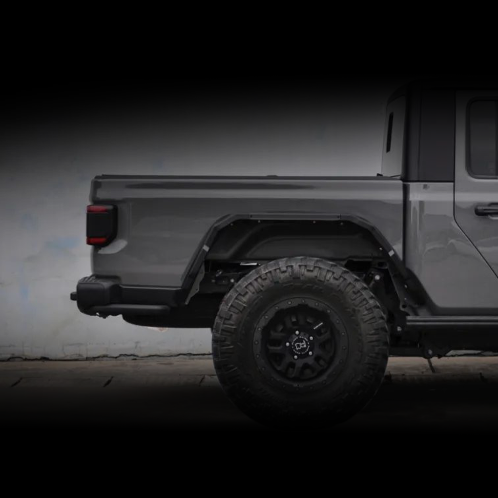 Fender Flares for Jeep Wrangler JL and JT Front Rear Trim Widened Wheel Brow Arches with Light 4 PCs - JUSNDESIGN
