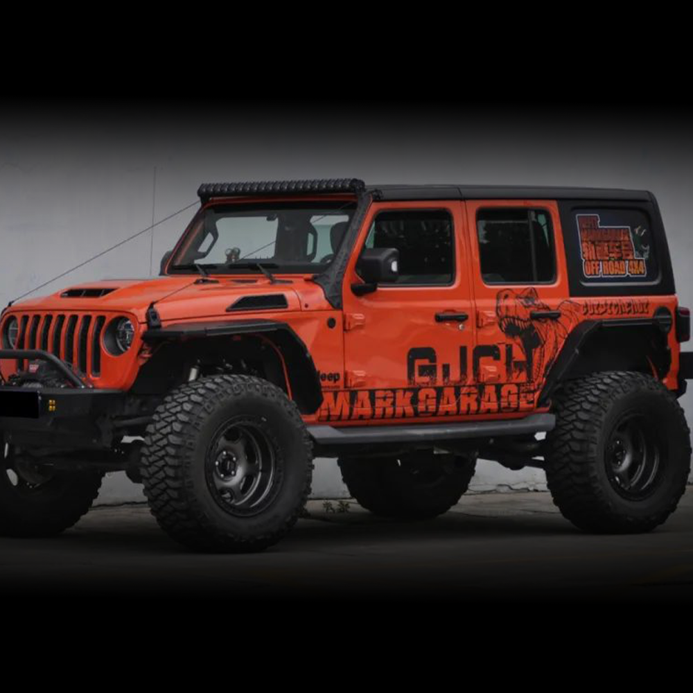 Fender Flares for Jeep Wrangler JL and JT Front Rear Trim Widened Wheel Brow Arches with Light 4 PCs - JUSNDESIGN