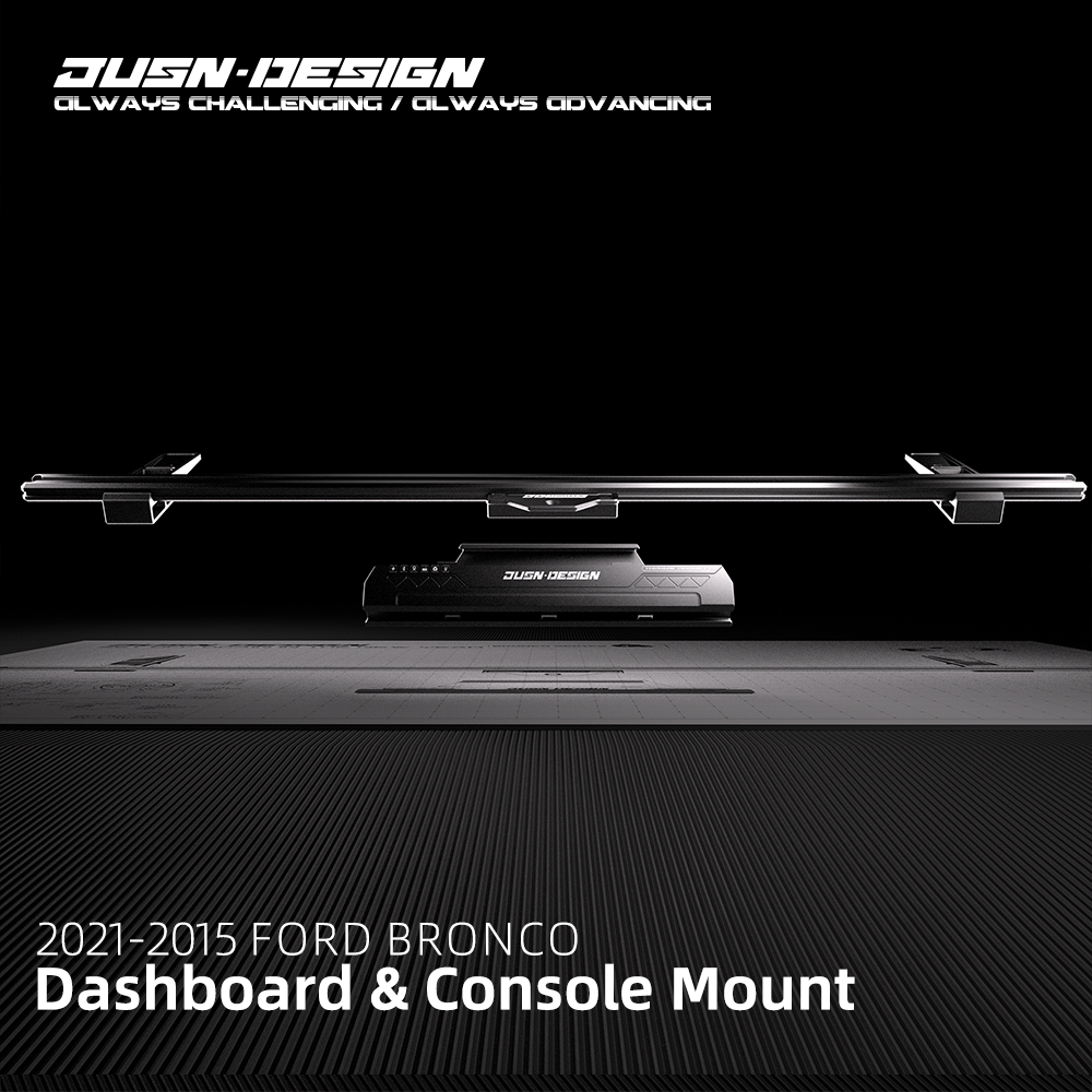 Dashboard & Console Mount for 2021-2015 Ford Bronco Phones, GoPro Cameras, Radios, and Walkie-talkies - JUSNDESIGN