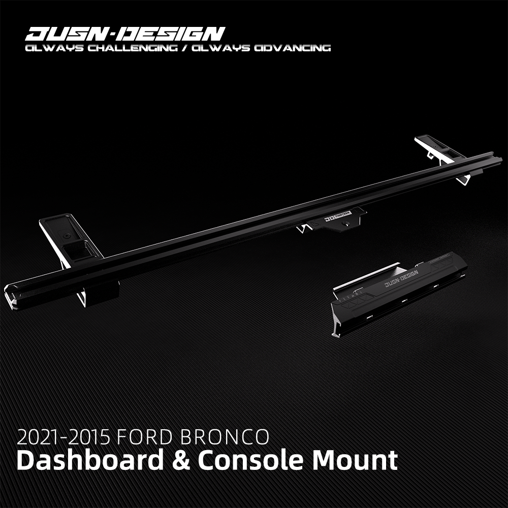Dashboard & Console Mount for 2021-2015 Ford Bronco Phones, GoPro Cameras, Radios, and Walkie-talkies - JUSNDESIGN