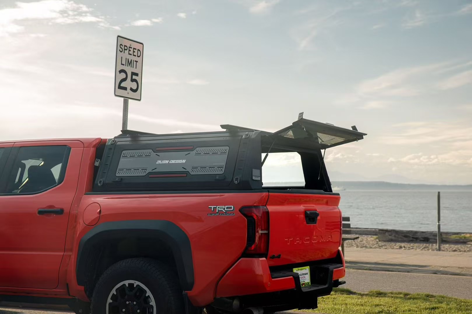 Toyota Tacoma Truck Topper Caps Canopy with Top Horizontal Bars - JUSNDESIGN