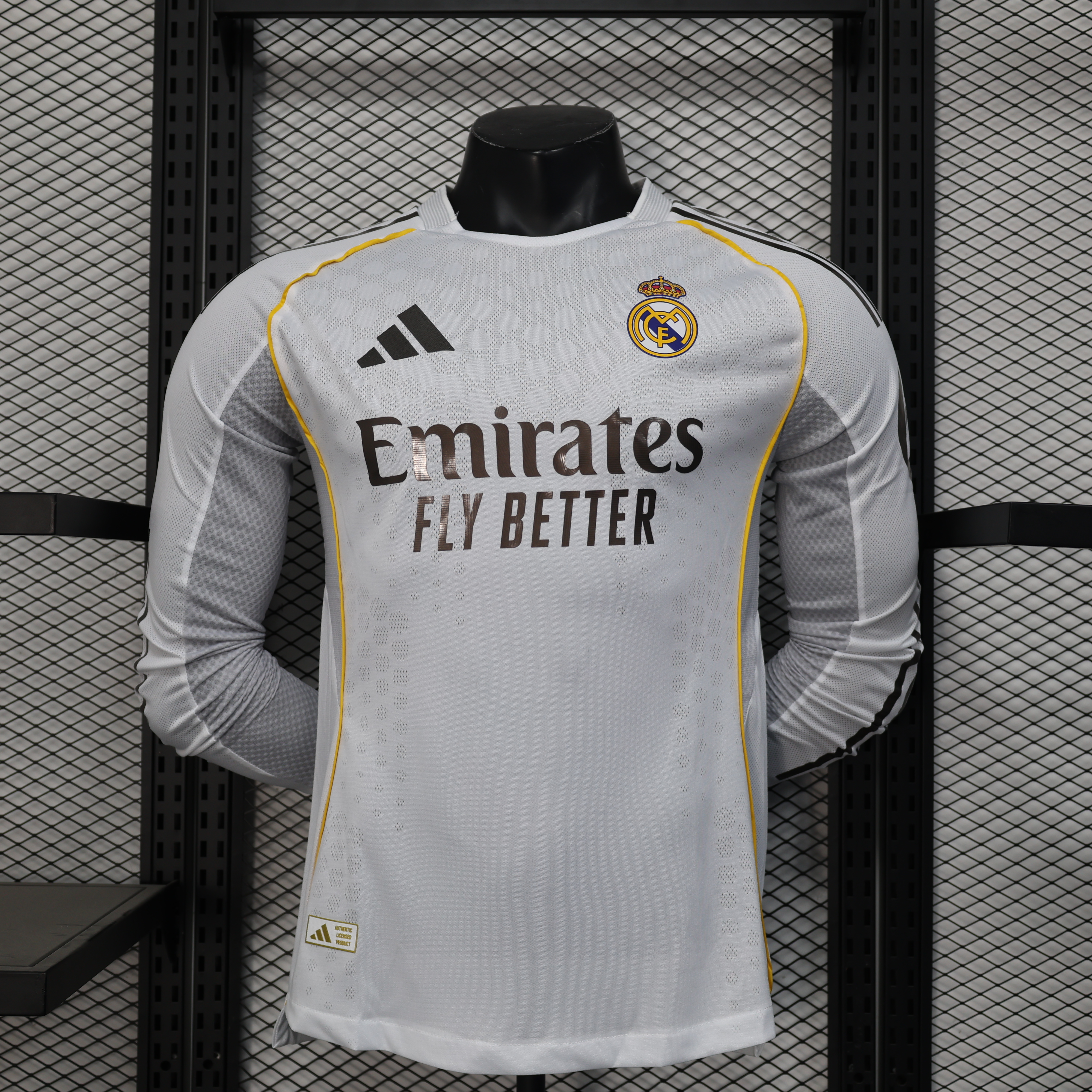 2025-26 Real Madrid Home Long Sleeve Player Edition S-XXL