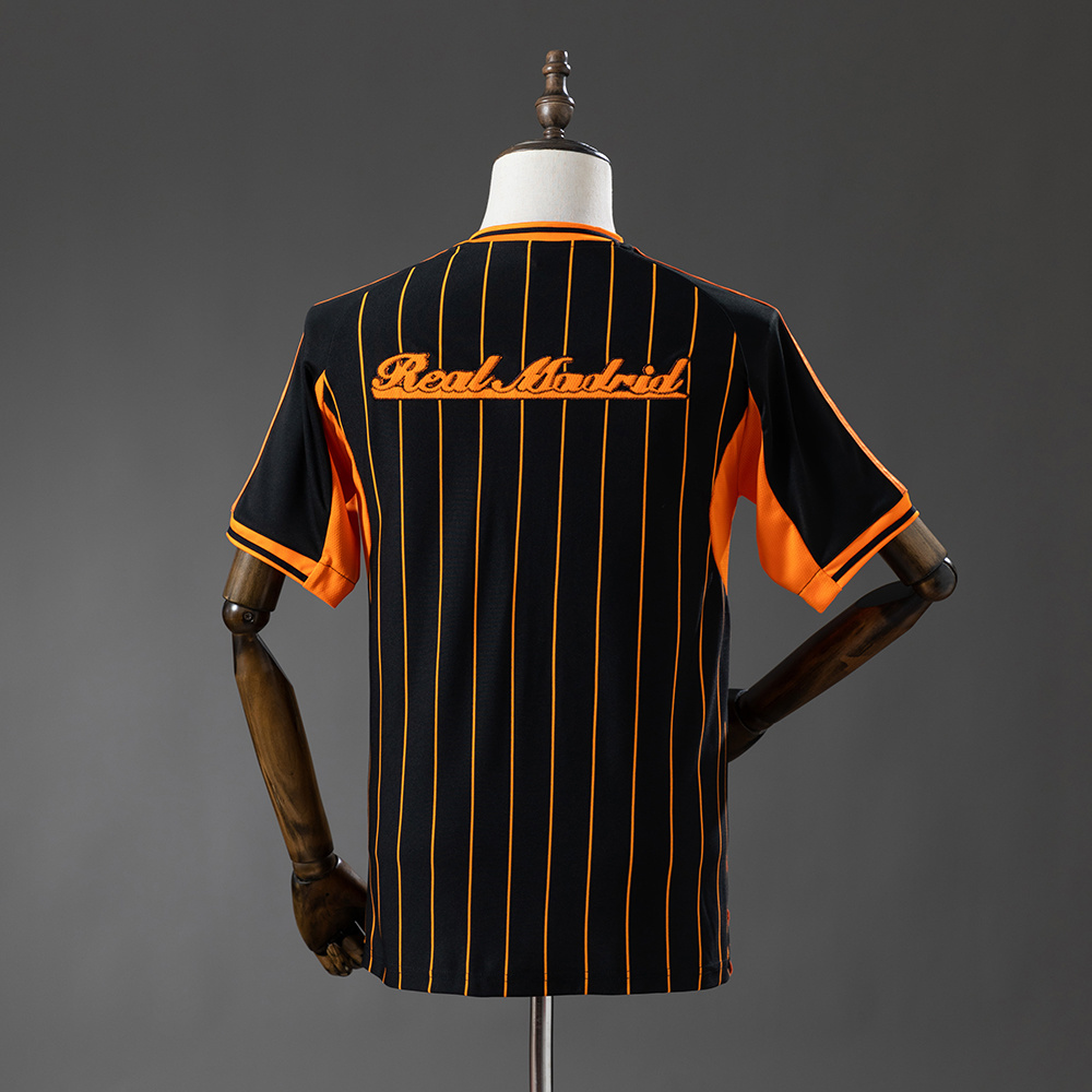 Real Madrid 25/26 Baseball - Black and Orange Striped Jersey S-4XL