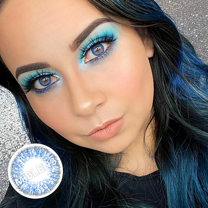 Three Tone Sky Blue Color Contact Lenses