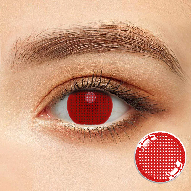 Red Mesh Cosplay Color Contact Lenses