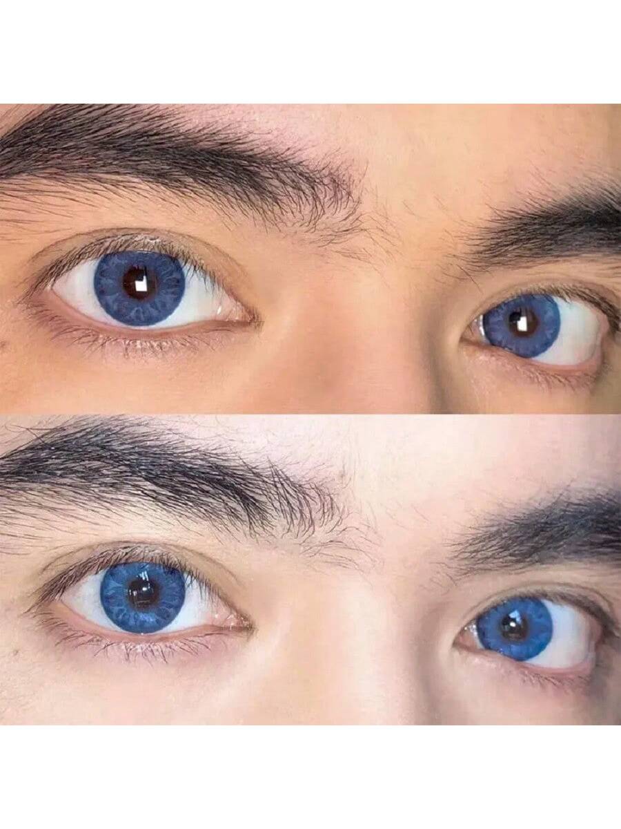 1Pairs/2Pces Gem Blue Contact Lenses Colored Cosmetic Beauty Contact Lens For Dark Eye Lens 14.2mm