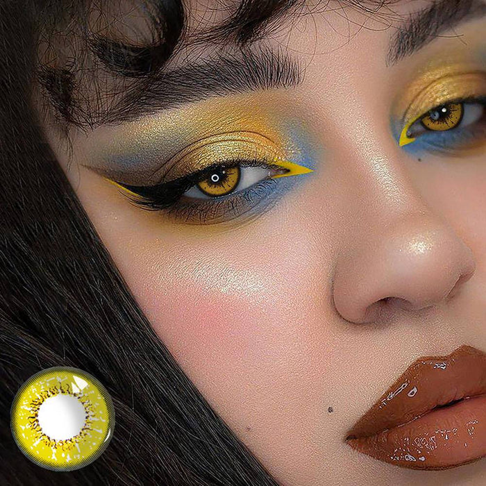 Love Word Yellow Color Contact Lenses